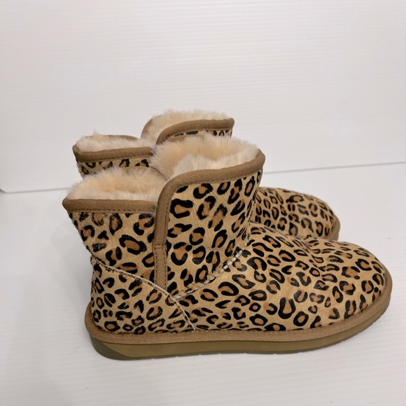 206 Collective cheetah print ankle boots 7B  M brown black and tan color - Picture 1 of 8